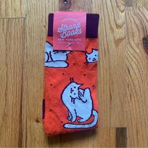 Strand Books orange cat socks